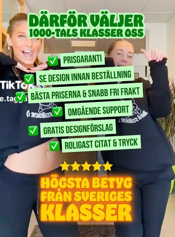 Elever i klasströjor – prisgaranti, gratis designförslag och fri frakt